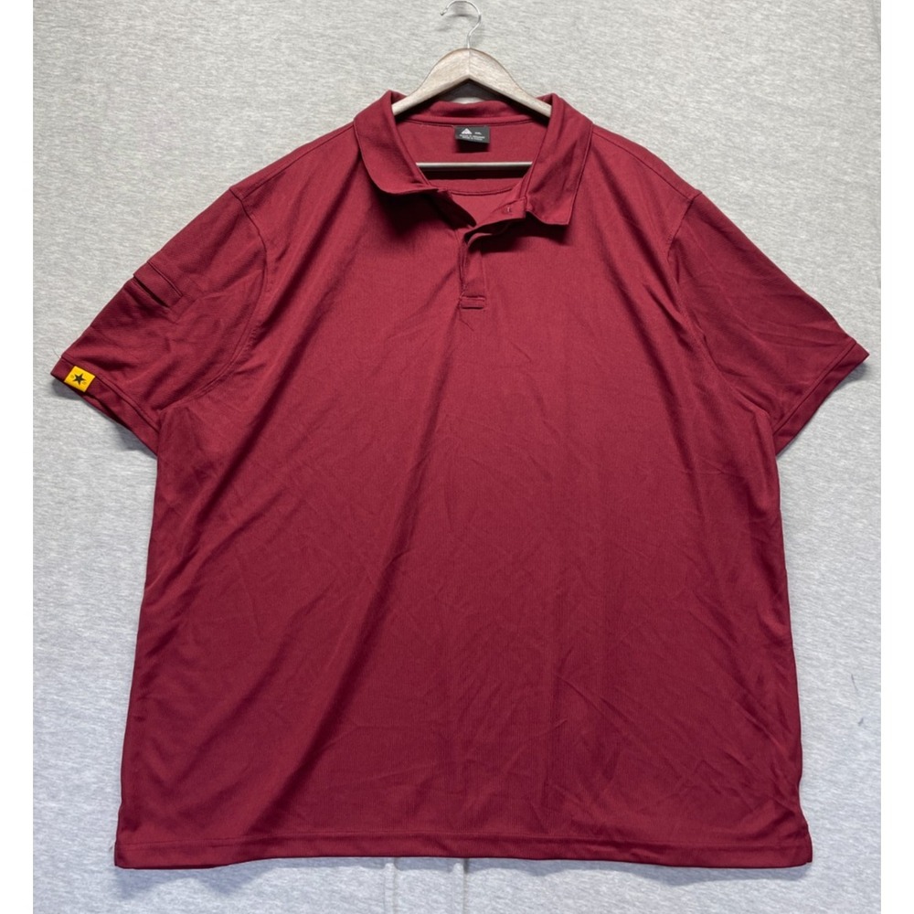 SR Polo Shirt Mens 4XL Maroon Performance Short Sleeve Side Slit Golf Tennis